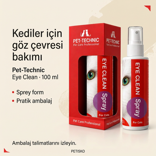 Pet-Technic Eye Clean Kedi Göz ve Göz Çevresi Bakım Spreyi 100 ml